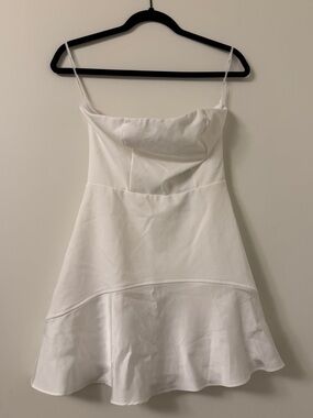 NWT Lulu's White Strapless Fit-and-Flare Mini Dress